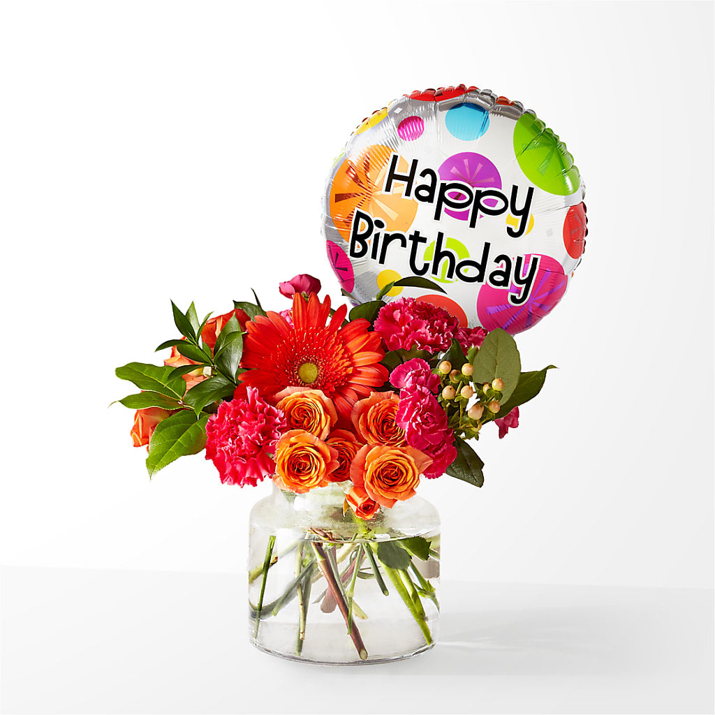 Fiesta Bouquet with Birthday Balloon – Flowers By Mgm, North York ON