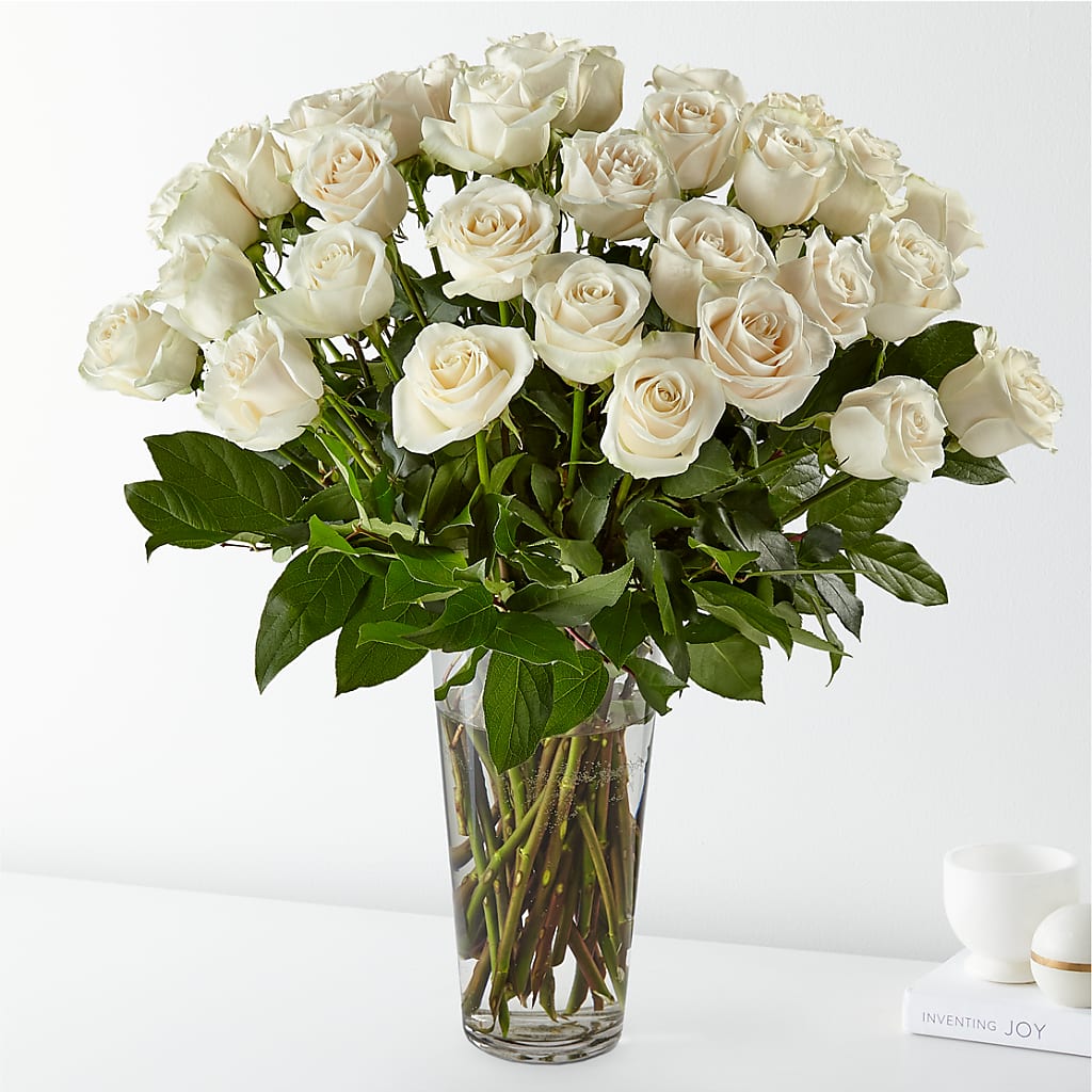Long Stem White Rose Bouquet – Flowers By Mgm, North York ON