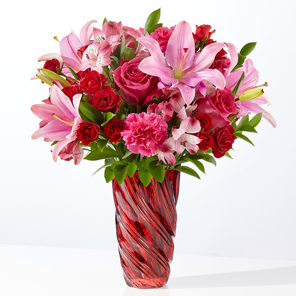 In Love Bouquet with Luxe Swirl Vase – Flowers By Mgm, North York ON
