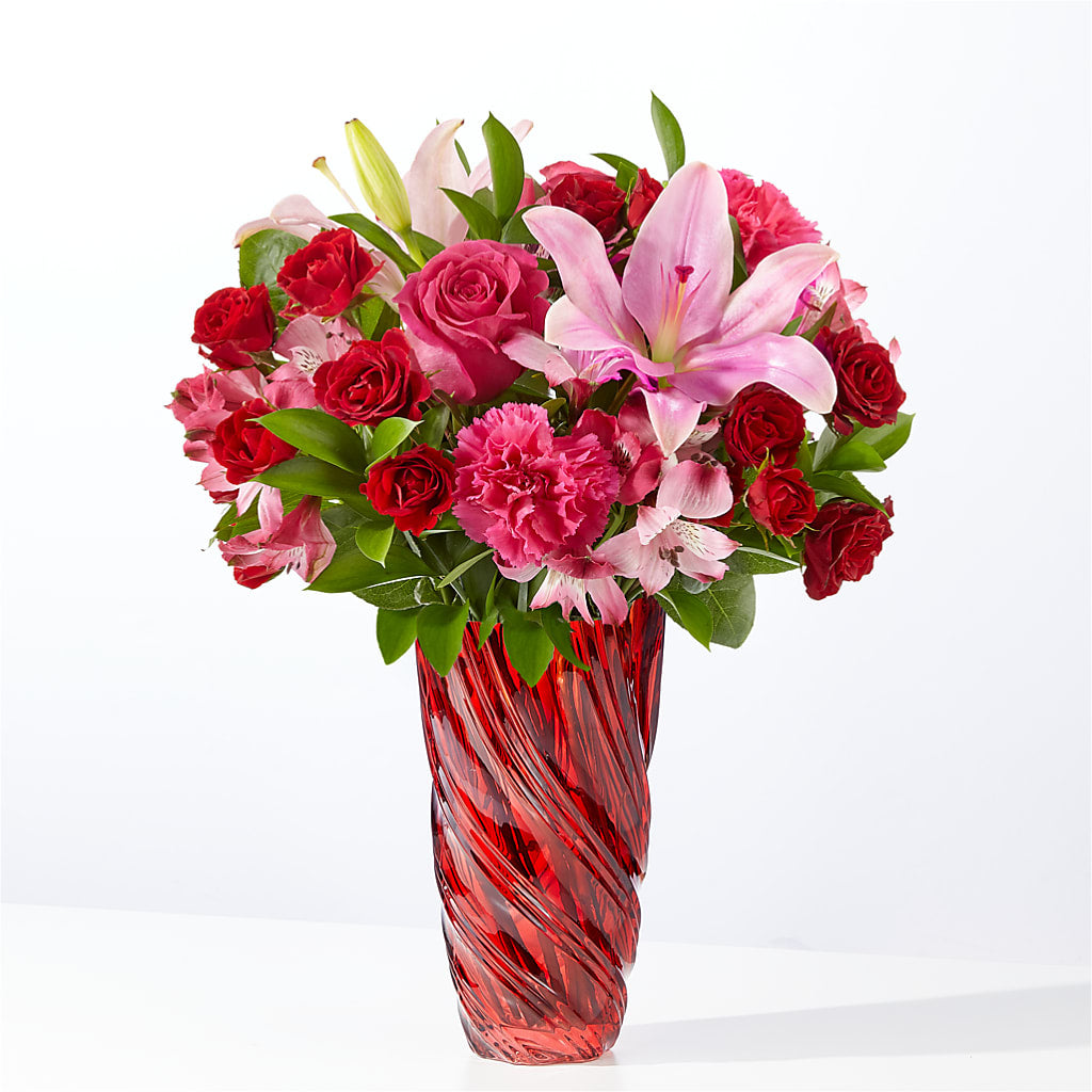 In Love Bouquet with Luxe Swirl Vase – Flowers By Mgm, North York ON