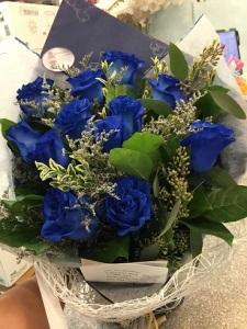 MGM Gift Wrapped Blue Rose bouquet – Flowers By Mgm, North York ON