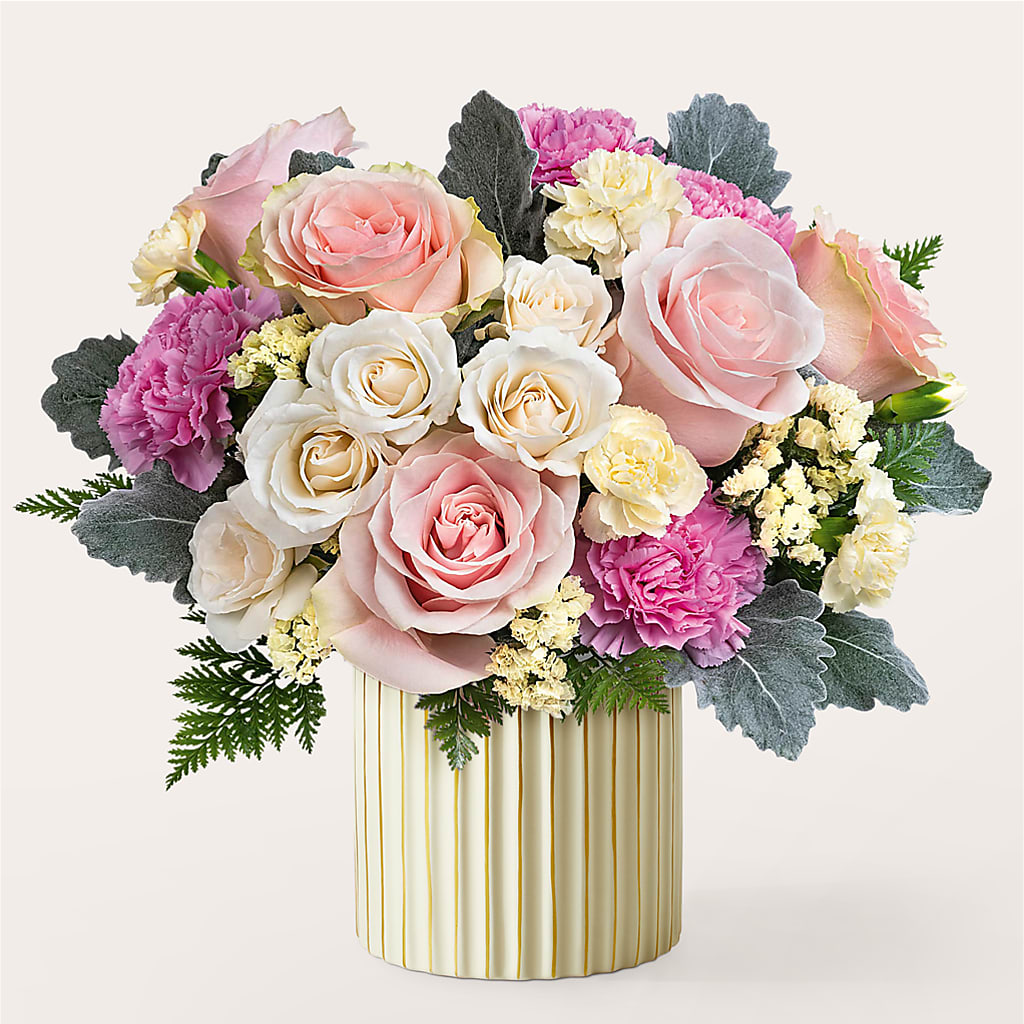 Blissful Moments Bouquet with Ivory Vase – Flowers By Mgm, North York ON