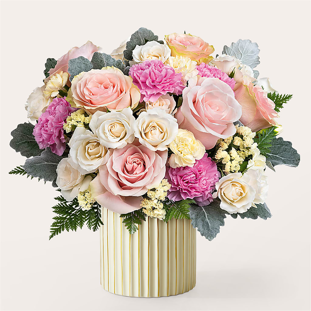 Blissful Moments Bouquet with Ivory Vase – Flowers By Mgm, North York ON