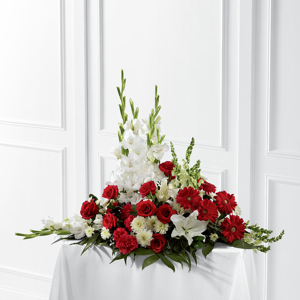 Crimson & White Arrangement – Flowers By Mgm, North York ON