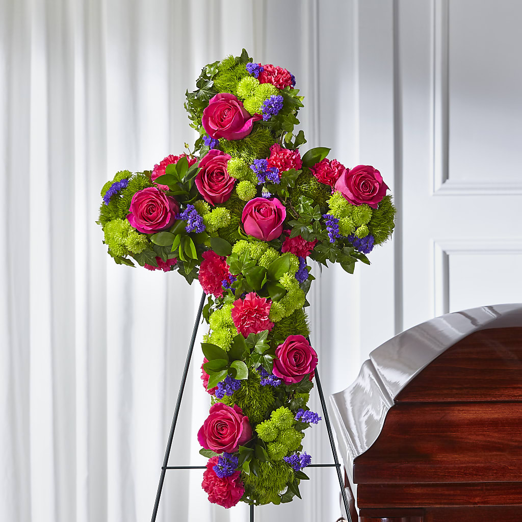 Tribute Rose Floral Cross – Flowers By Mgm, North York ON