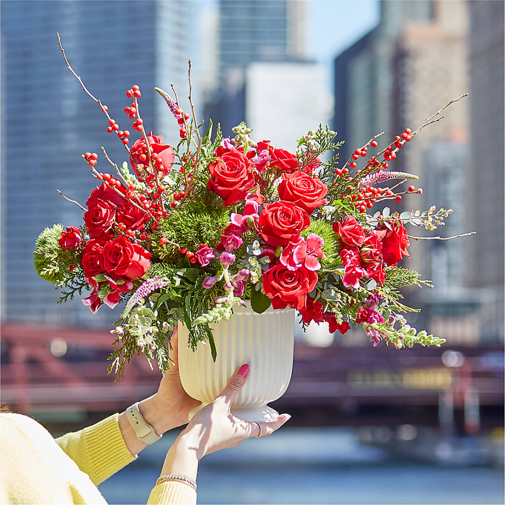 Big Red Bow Bouquet –  Flowers By Mgm, North York ON
