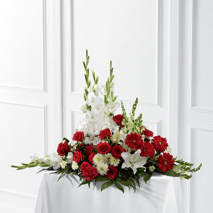 Crimson & White Arrangement –  Flowers By Mgm, North York ON