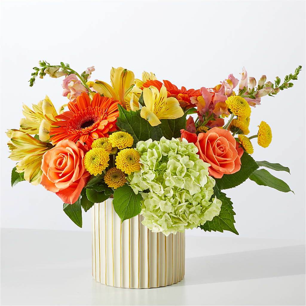 Autumn Sunshine Bouquet with Ivory Vase –  Flowers By Mgm, North York ON
