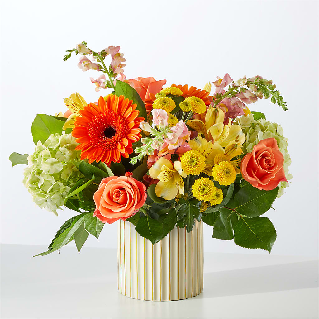 Autumn Sunshine Bouquet with Ivory Vase –  Flowers By Mgm, North York ON