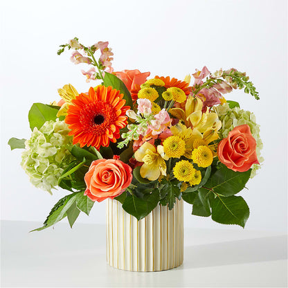 Autumn Sunshine Bouquet with Ivory Vase –  Flowers By Mgm, North York ON