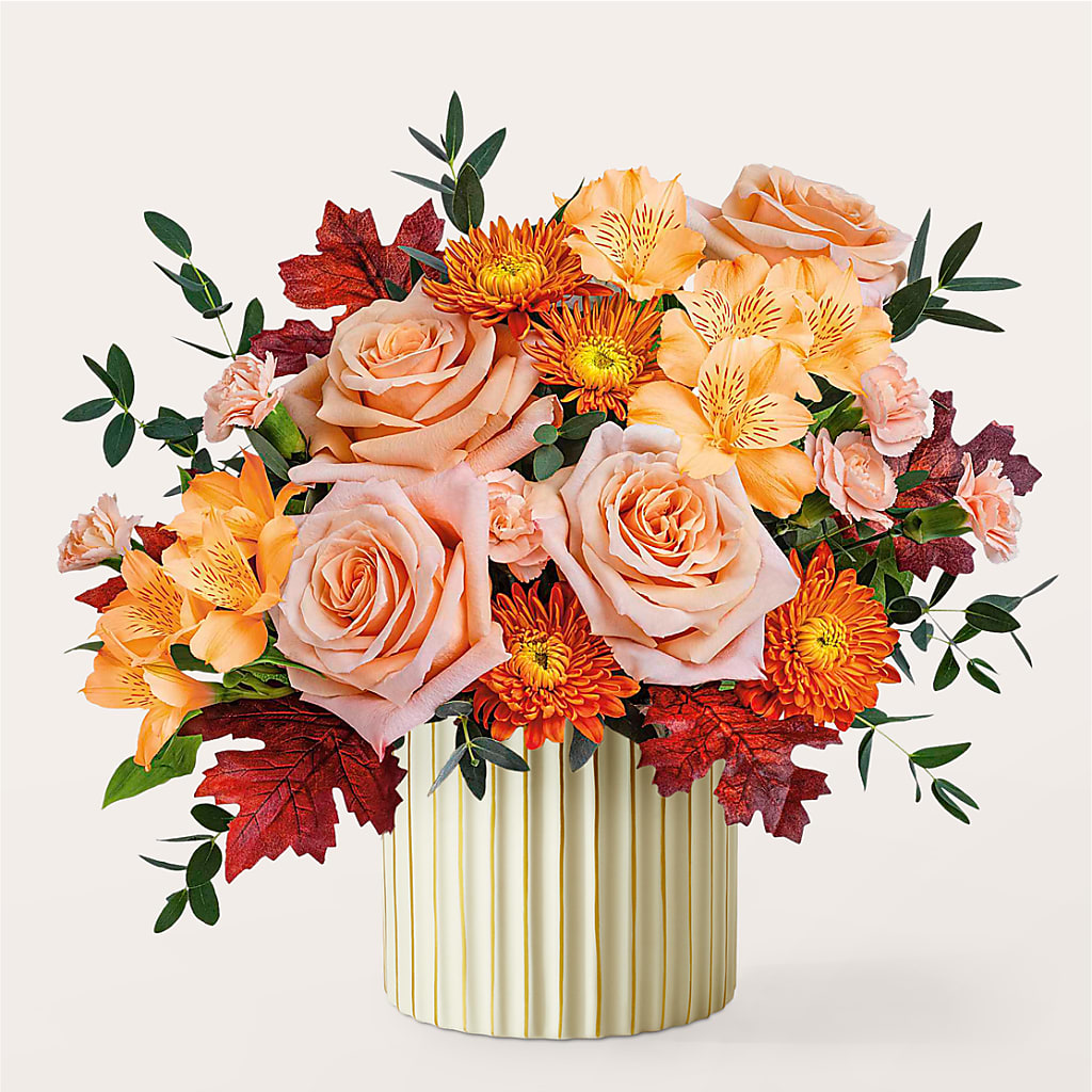 Spiced Latte Bouquet with Ivory Vase –  Flowers By Mgm, North York ON