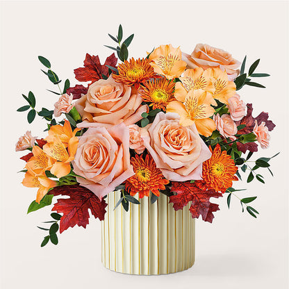 Spiced Latte Bouquet with Ivory Vase –  Flowers By Mgm, North York ON