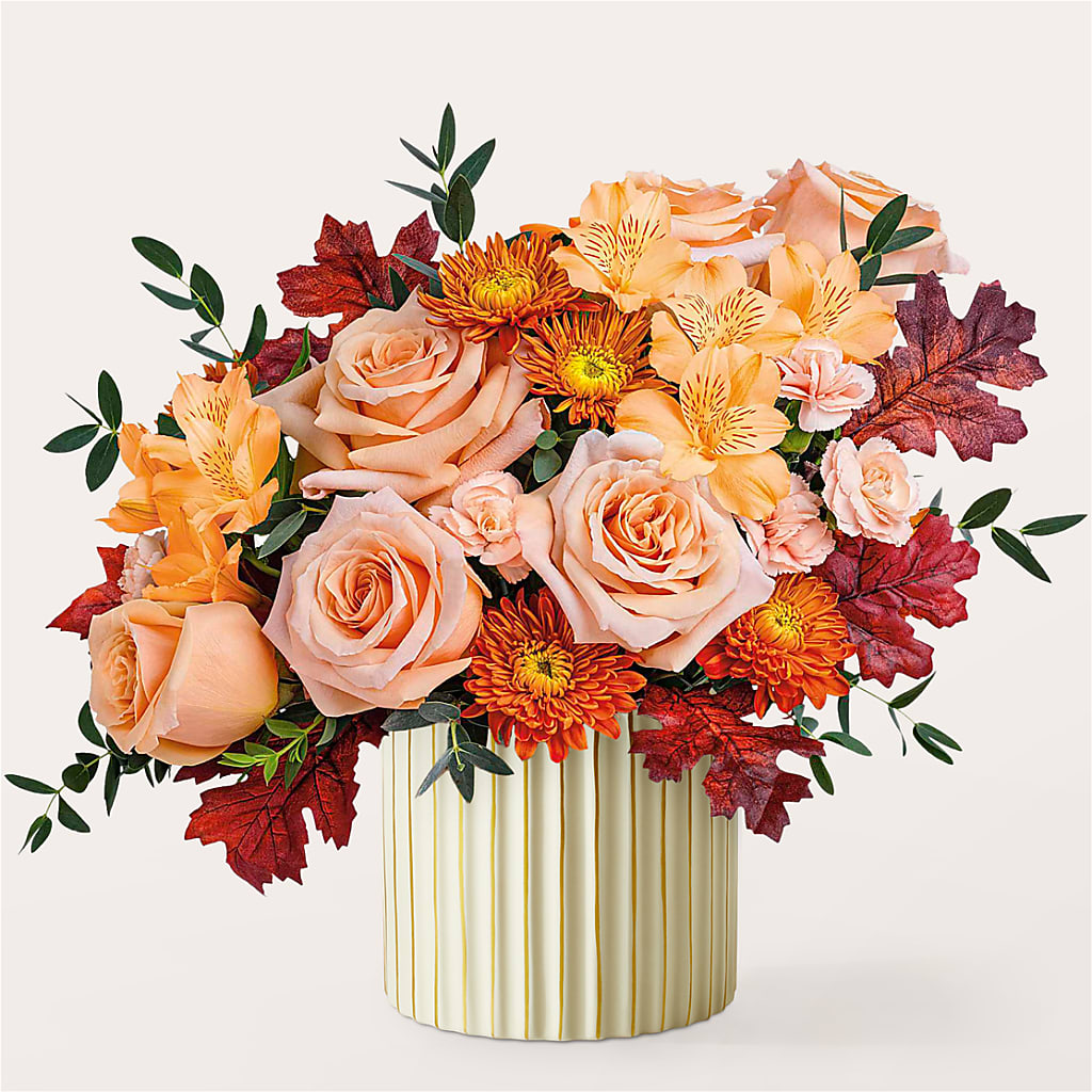 Spiced Latte Bouquet with Ivory Vase –  Flowers By Mgm, North York ON