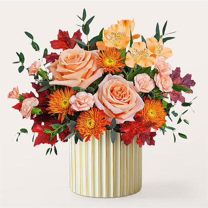 Spiced Latte Bouquet with Ivory Vase –  Flowers By Mgm, North York ON