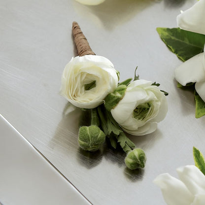 White Ranunculus Boutonniere –  Flowers By Mgm, North York ON