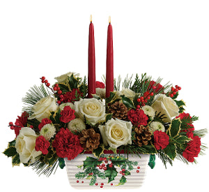 Teleflora's Halls Of Holly Centerpiece