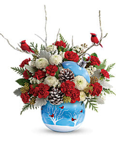 Teleflora's Cardinals in the Snow Ornament