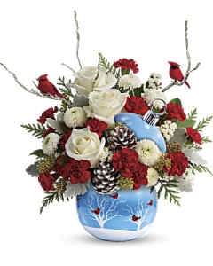 Teleflora's Cardinals in the Snow Ornament